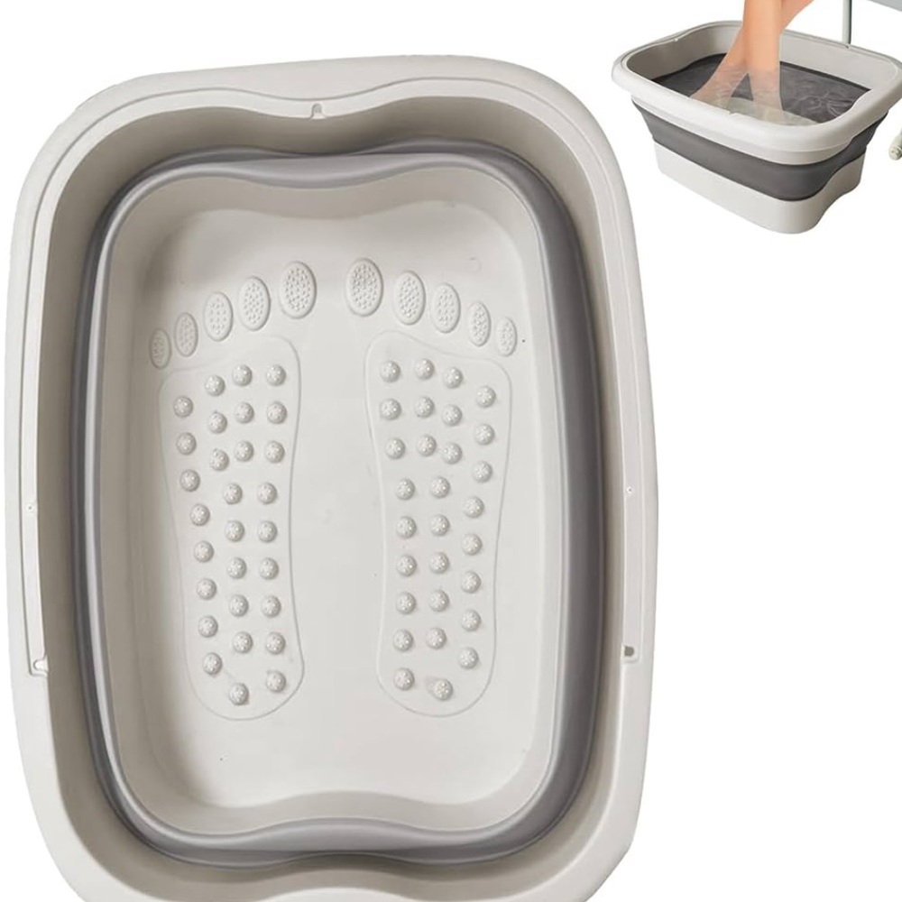 NWT Collapsible Gray Foot Bath Tub Very Large Capacity 16” x 13”